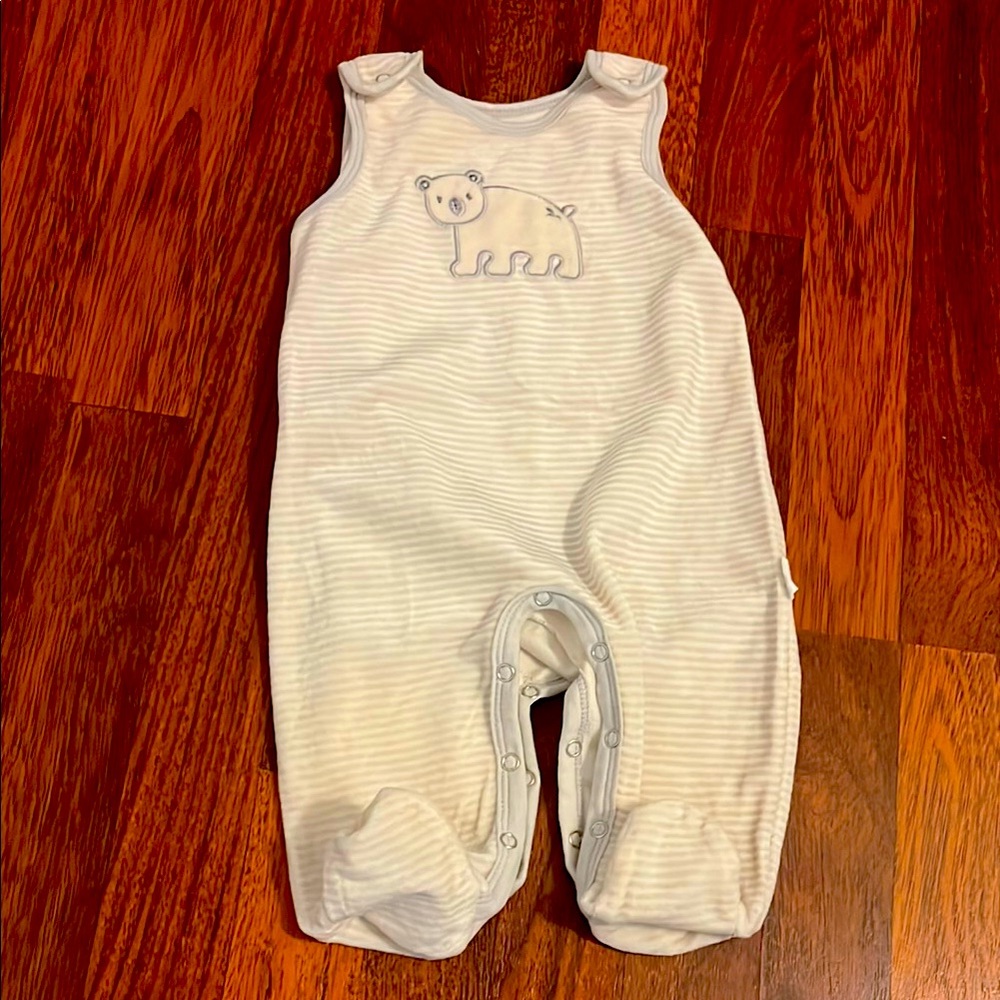 Tahari Striped Baby Sleeper with cutie Bear Design super soft 3-6 month